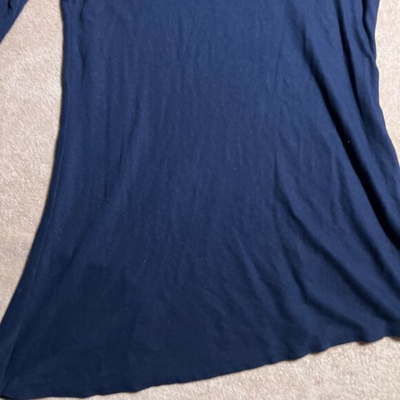 Joan Vass Sz LG Blue High Low Side Asymmetrical Long Sleeve Tunic (D) - Picture 2 of 7